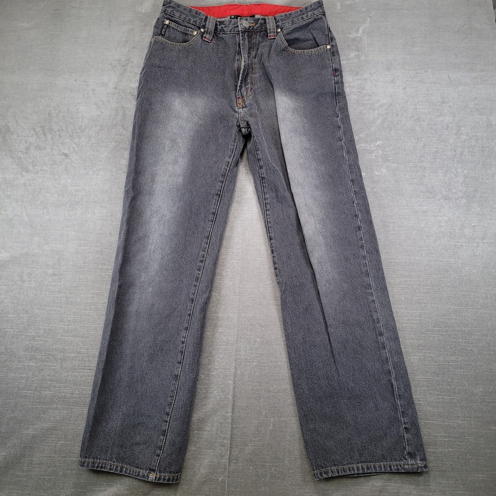 Atticus Mens Size 32 Gray Faded Denim Jeans Y2K Skater Baggy Straight Leg Pant